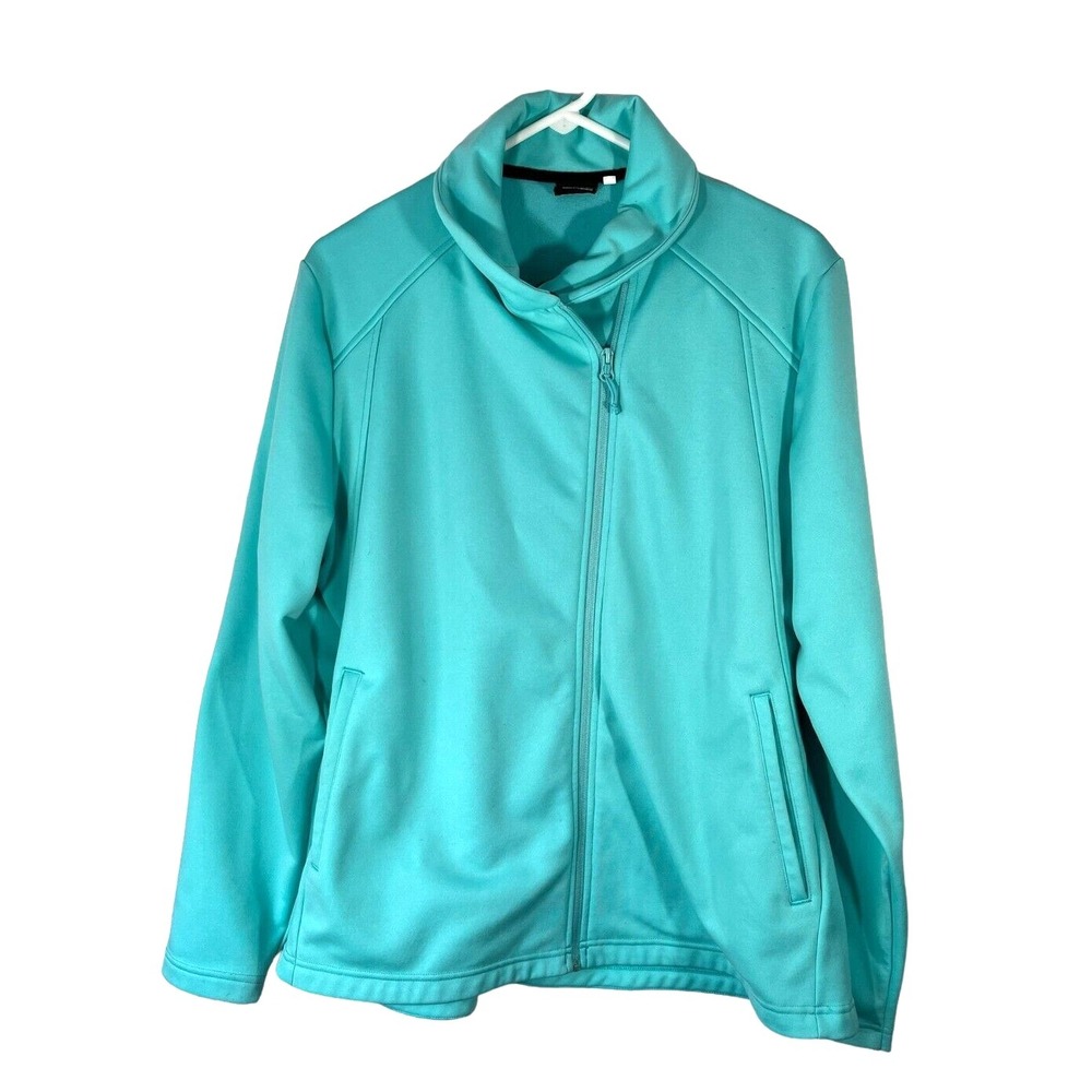 Spyder Women's Full Zip Long Sleeve Jacket Fleece Lined Size XL Lt. Blue